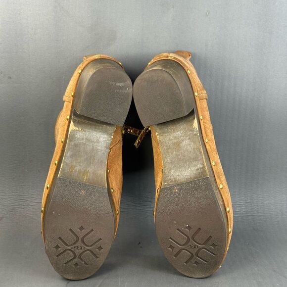UGG Cam II Suede Sheepskin Clog Heel Ankle Booties Chestnut womens size 10 - Picture 10 of 10